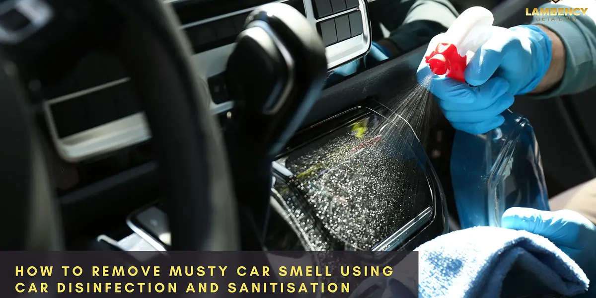 diagram of common car germ hotspots including cup holders and air vents
