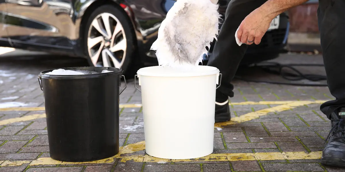 car shampoo mixed with water for washing