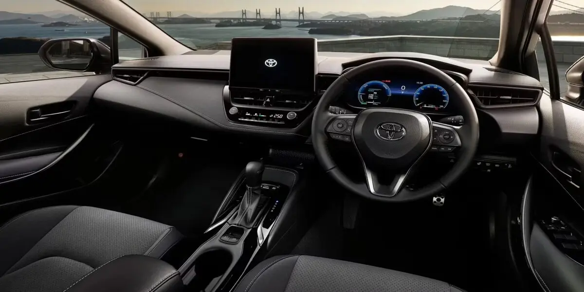 Toyota Corolla interior dashboard and center console with air conditioning and electronic controls