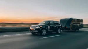 Range Rover towing caravan